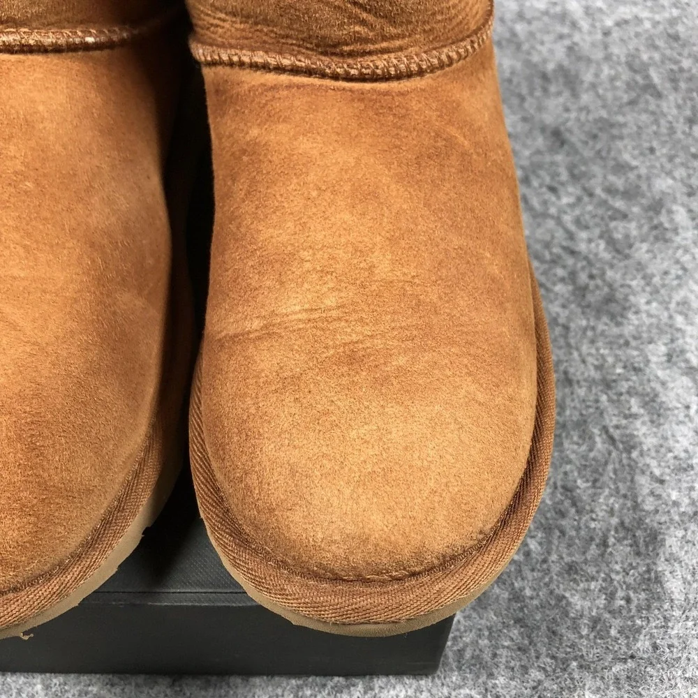 UGG Shearling Boots Girls 6 Brown Suede Sheepskin Lined Pull On‎ 1017703K